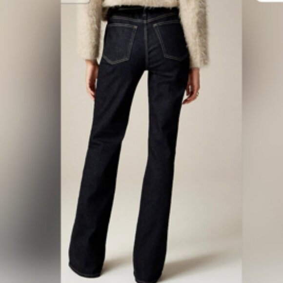 J. Crew 03 Bootcut RE-03-IDG Resin Rinse Dark Wash Denim Jeans Womens Tall 31 - Picture 2 of 10